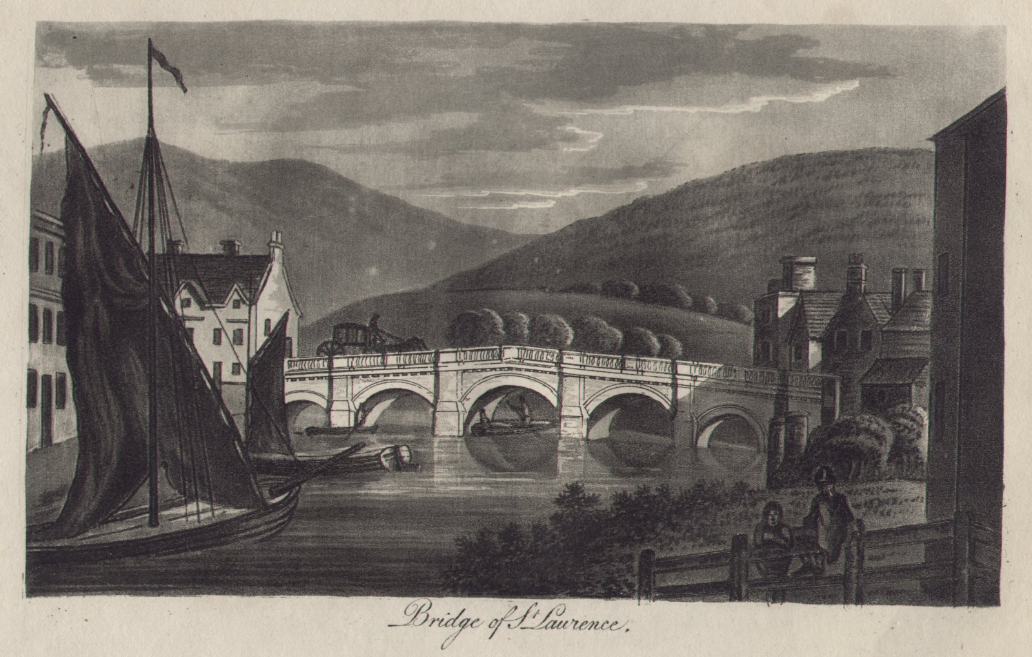 Aquatint - Bridge of St.Laurence - Robertson